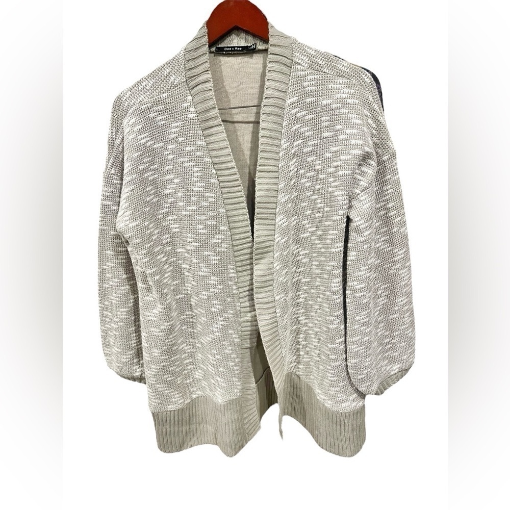 NWT Doe & Rae Tan Chunky Cardigan Sweater Size Large Oversized Cottagecore Cozy